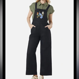 NWT Princess Highway Peacock Embroidered Linen Overalls